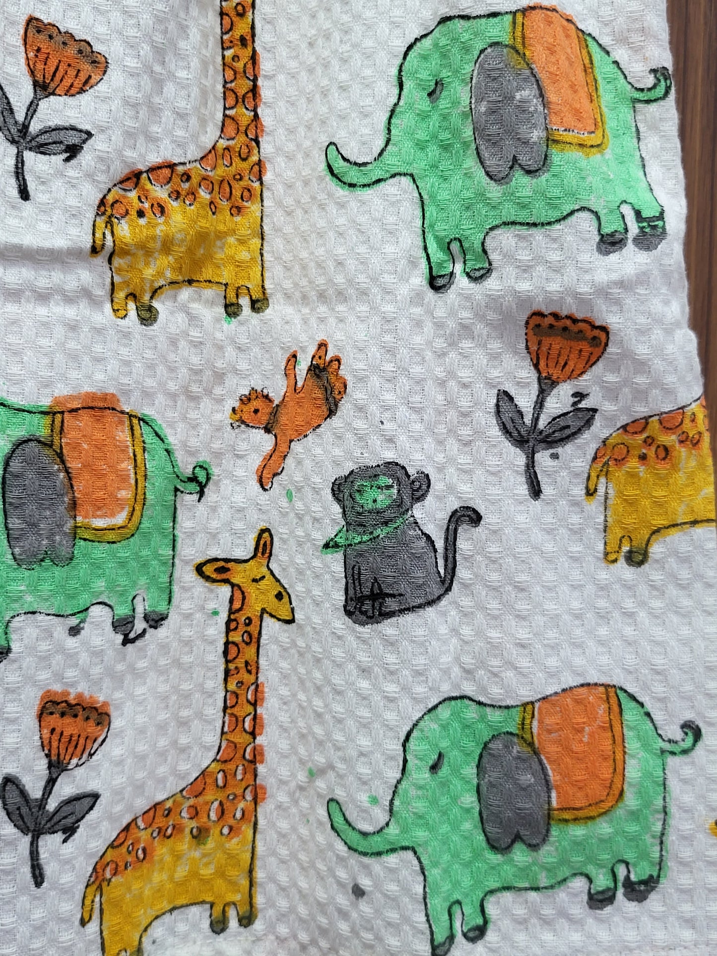 Animal Safari - Kids Waffle Cotton Bathrobe