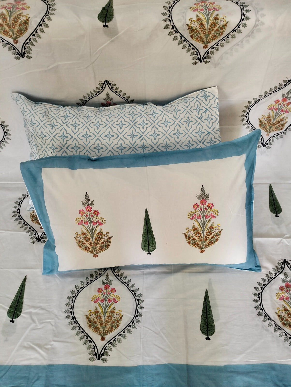 Cotton Handblock bedsheet - Hastkala - King Size