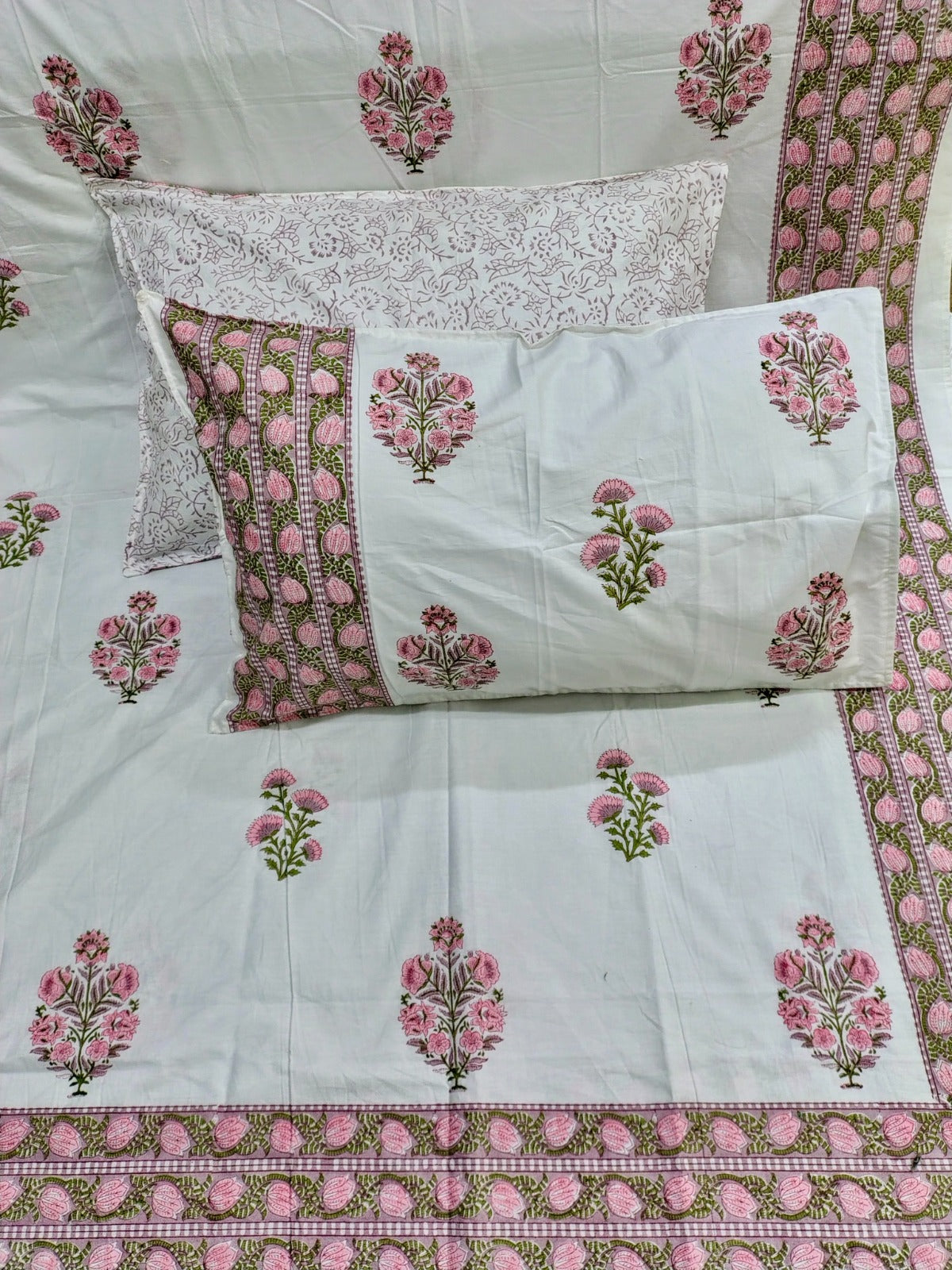 Cotton Handblock bedsheet - Hastkala - King Size