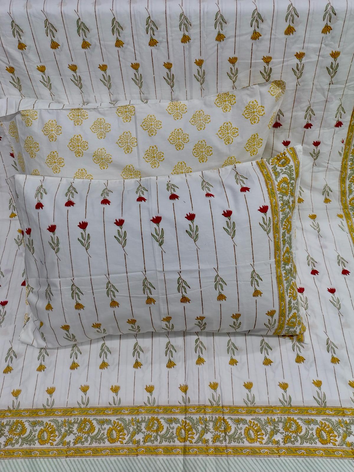 Cotton Handblock bedsheet - Hastkala - King Size