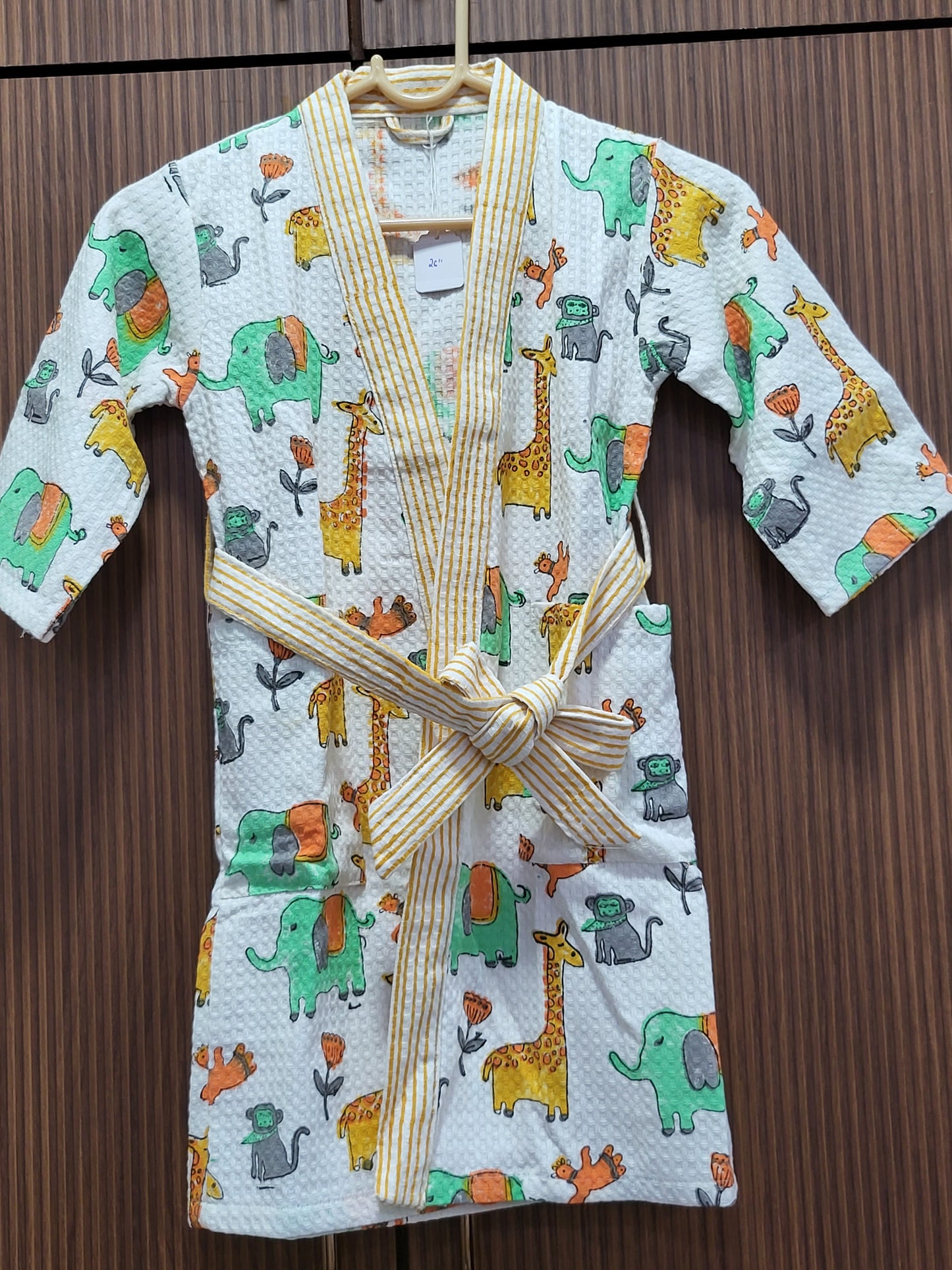 Animal Safari - Kids Waffle Cotton Bathrobe