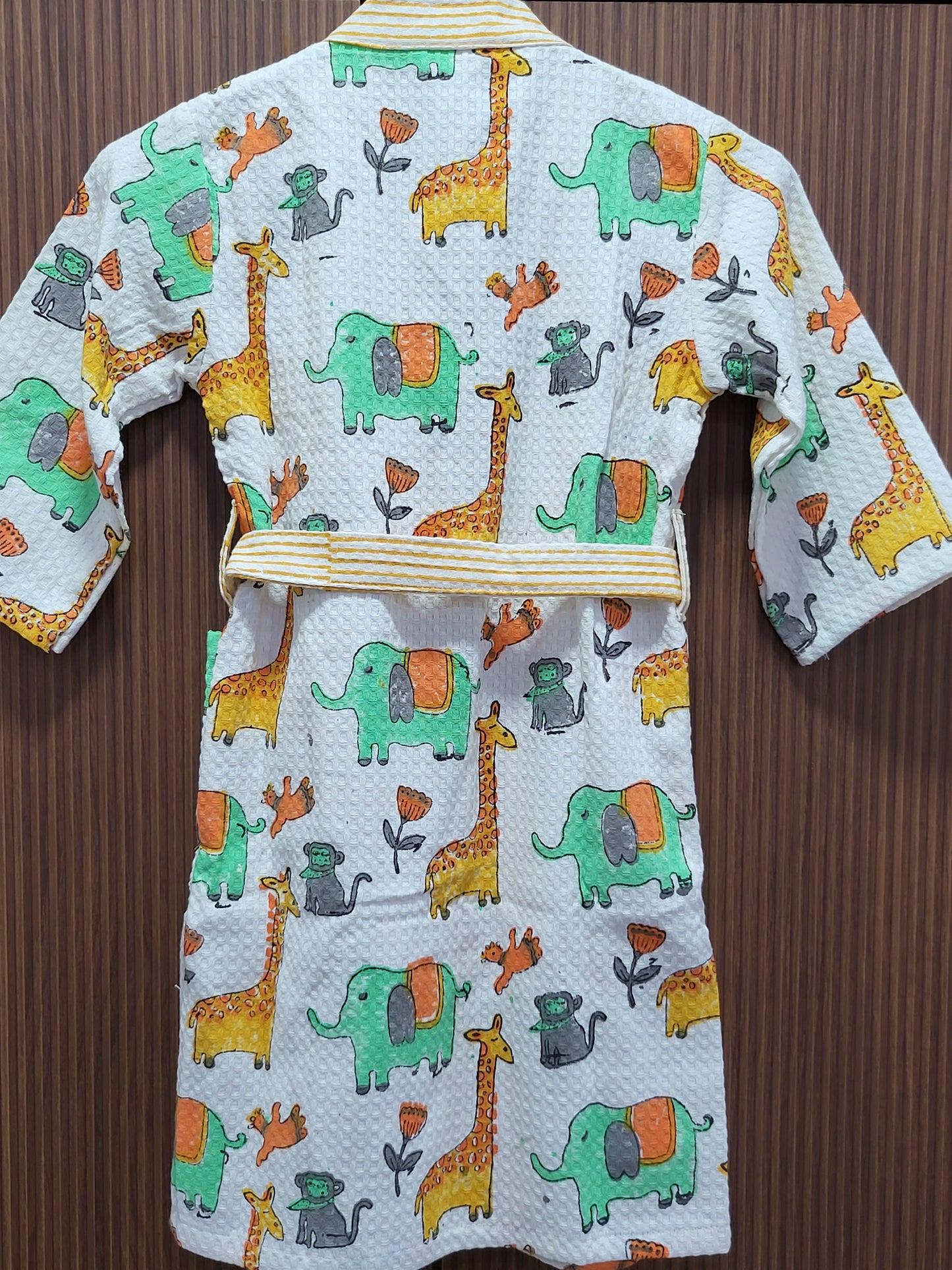 Animal Safari - Kids Waffle Cotton Bathrobe