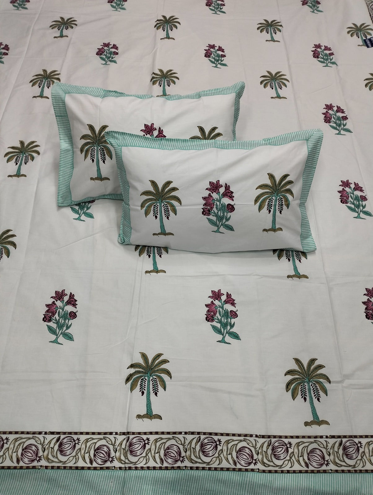 Cotton Handblock bedsheet - Hastkala - King Size
