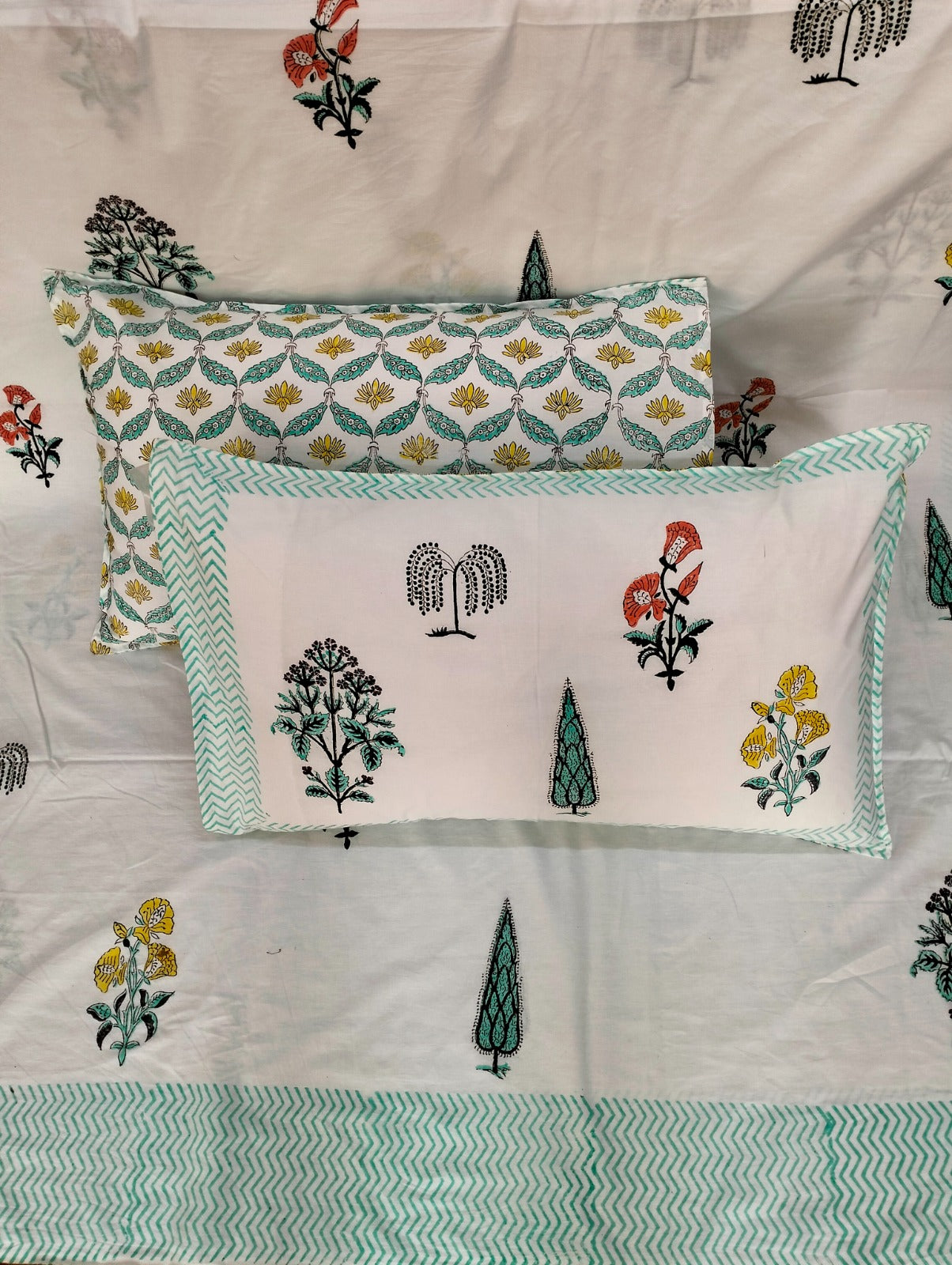 Cotton Handblock bedsheet - Hastkala - King Size