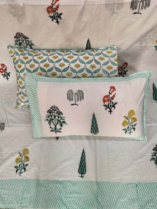 Cotton Handblock bedsheet - Hastkala - King Size
