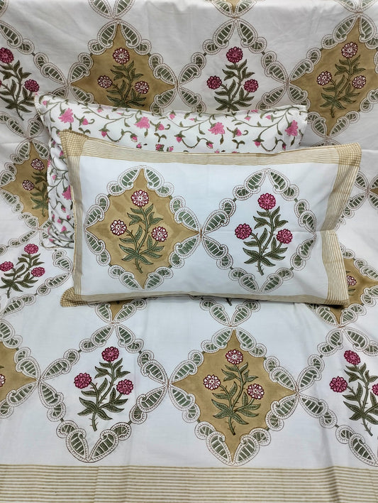 Cotton Handblock bedsheet - Hastkala - King Size