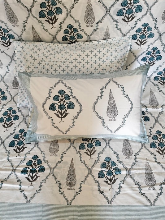 Cotton Handblock bedsheet - Hastkala - King Size