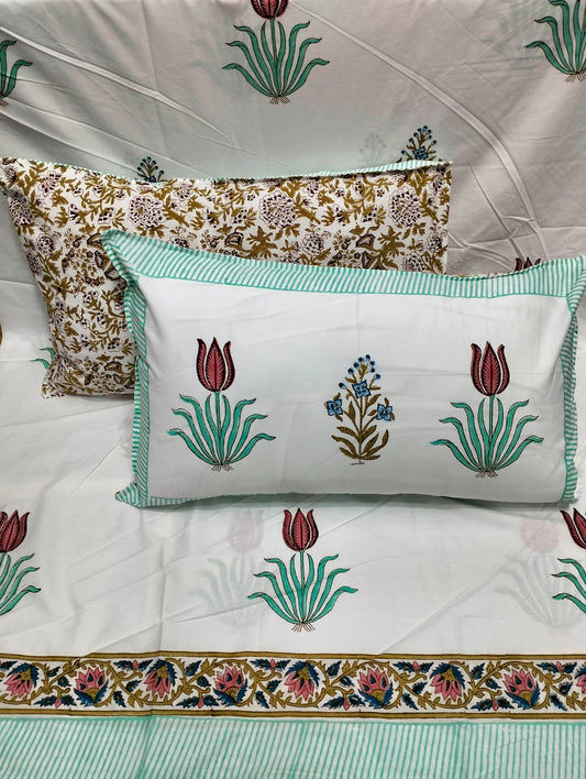 Cotton Handblock bedsheet - Hastkala - King Size