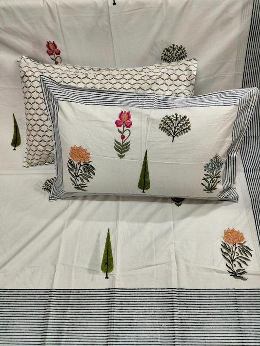 Cotton Handblock bedsheet - Hastkala - King Size
