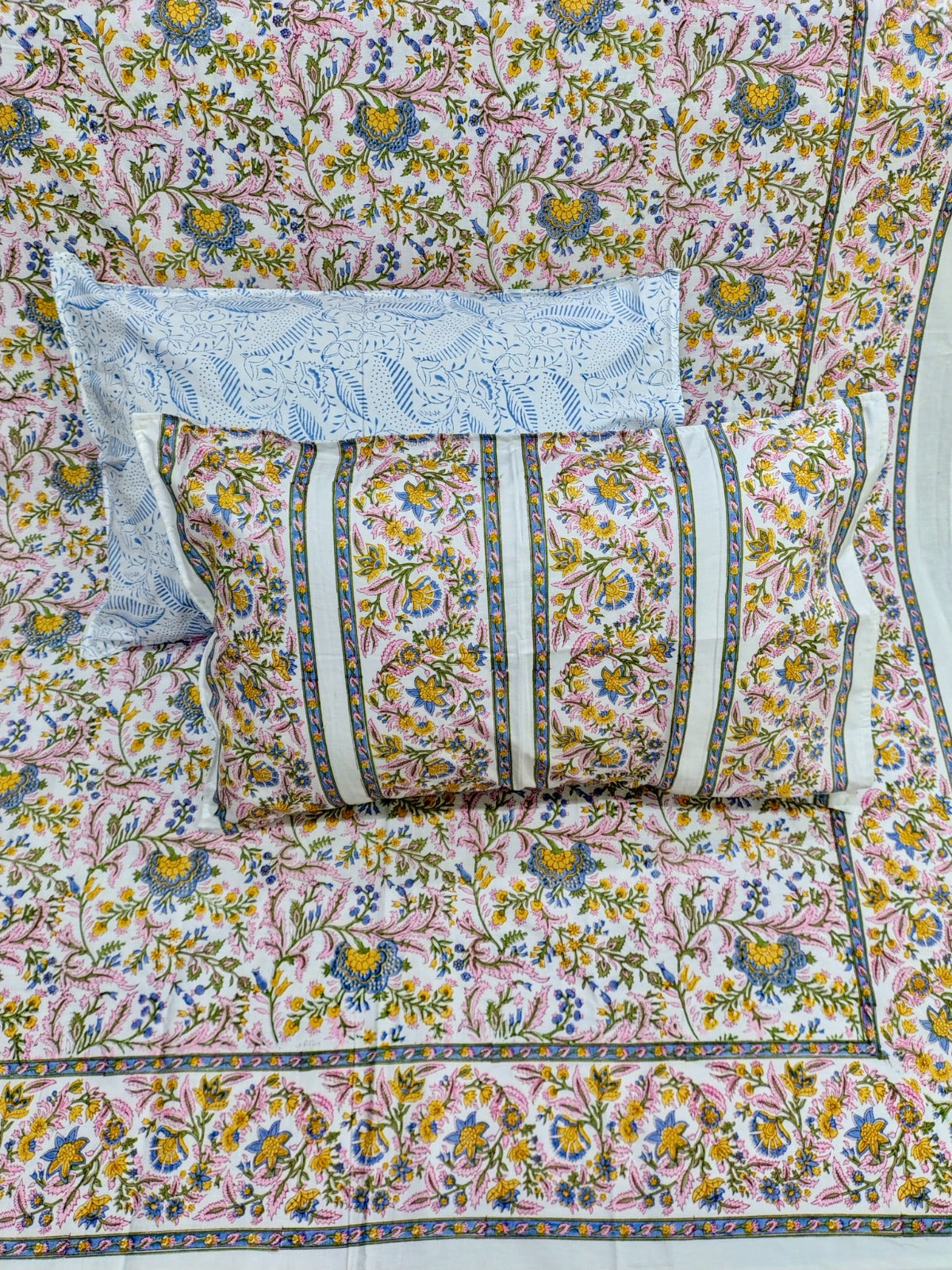 Cotton Handblock bedsheet - Hastkala - King Size