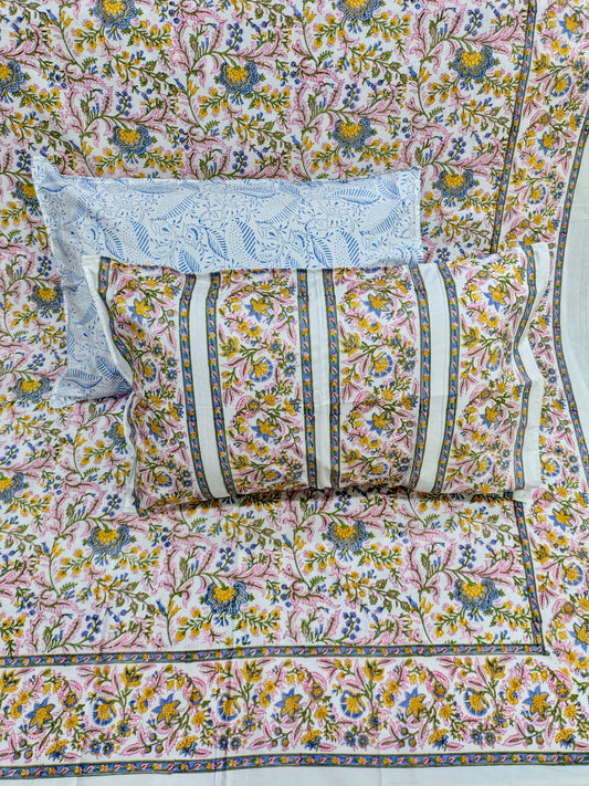 Cotton Handblock bedsheet - Hastkala - King Size