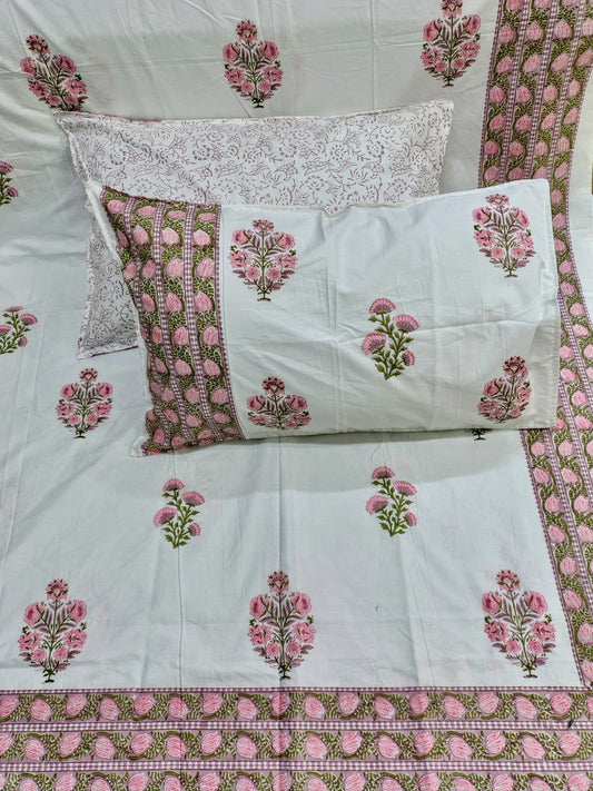 Cotton Handblock bedsheet - Hastkala - King Size