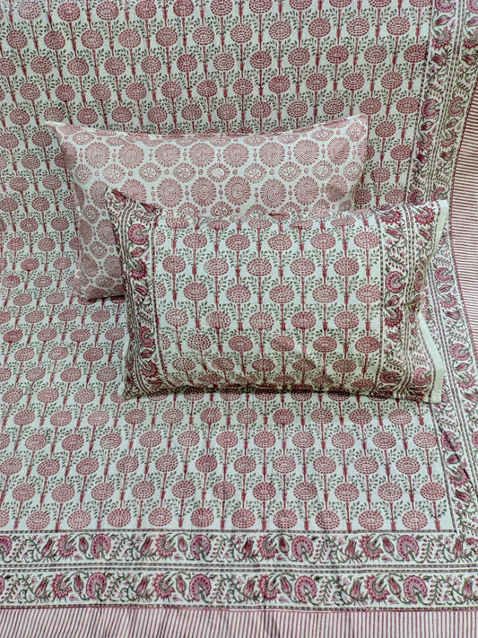 Cotton Handblock bedsheet - Hastkala - King Size