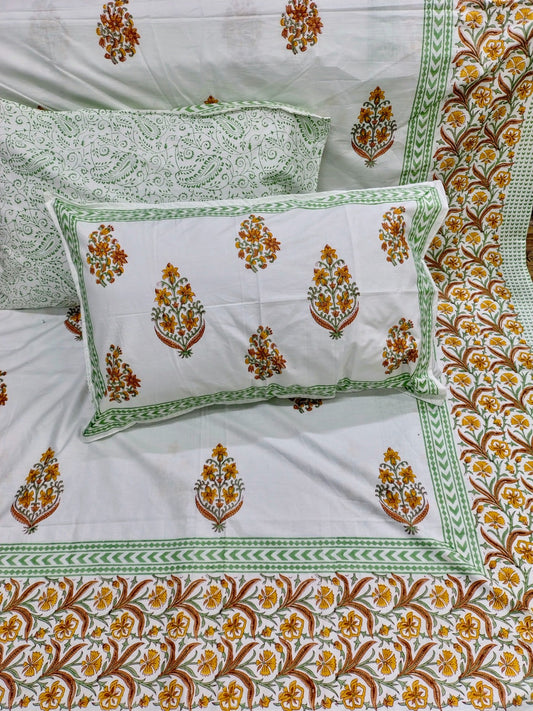 Cotton Handblock bedsheet - Hastkala - King Size