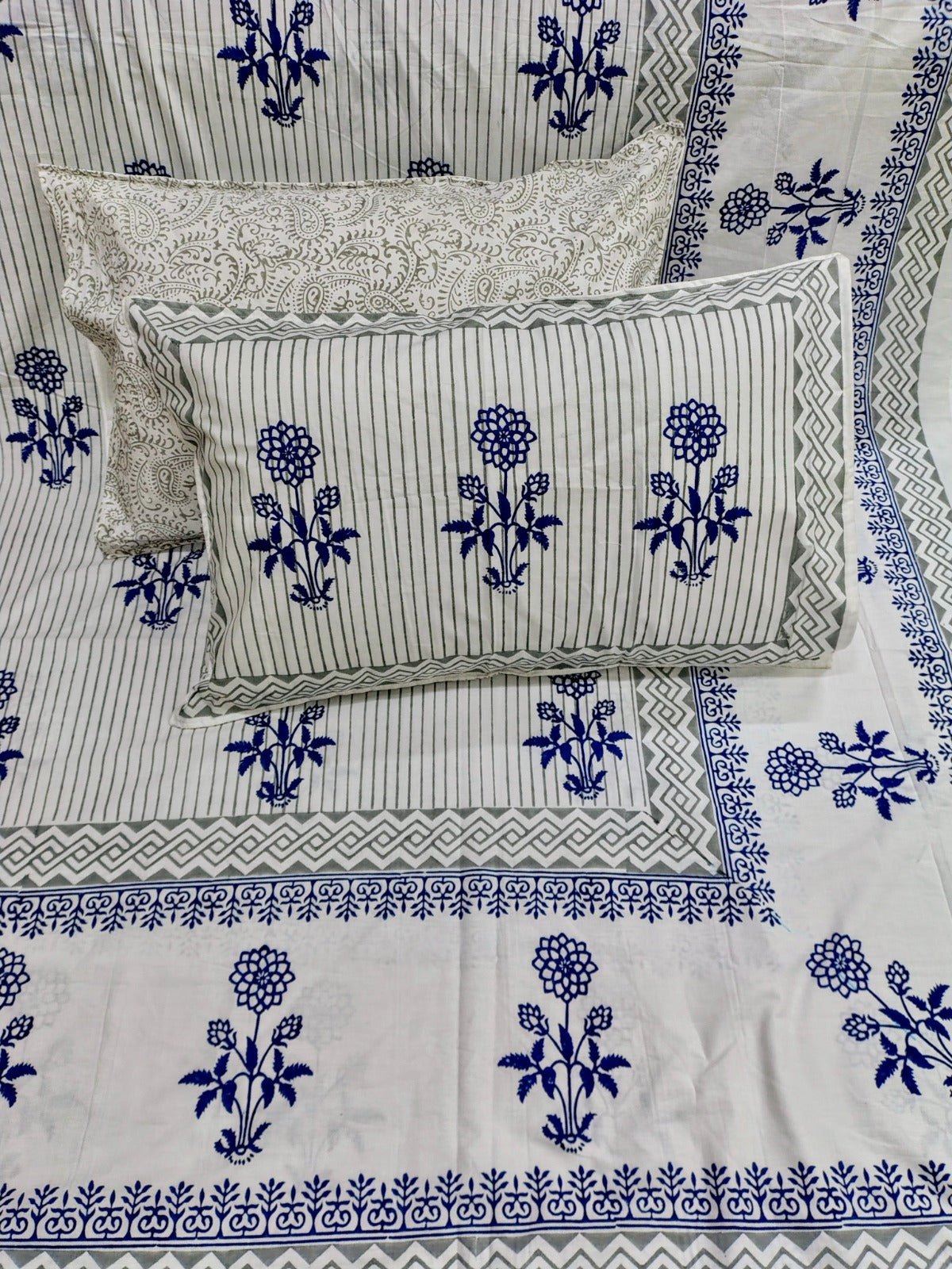 Cotton Handblock bedsheet - Hastkala - King Size