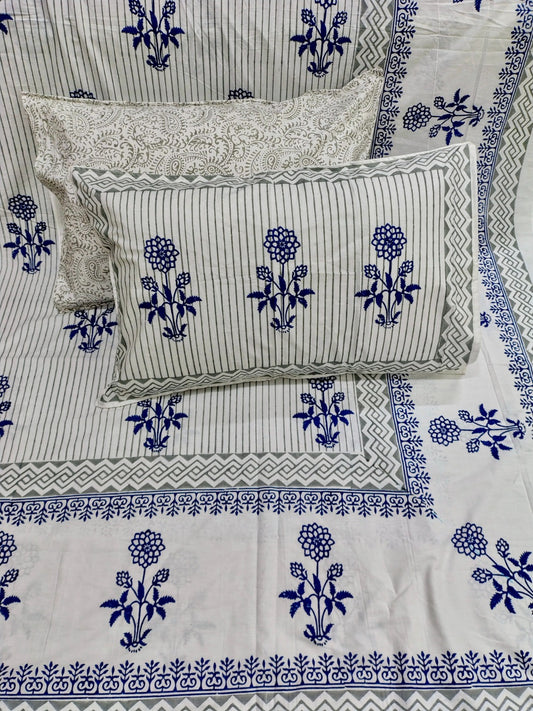 Cotton Handblock bedsheet - Hastkala - King Size