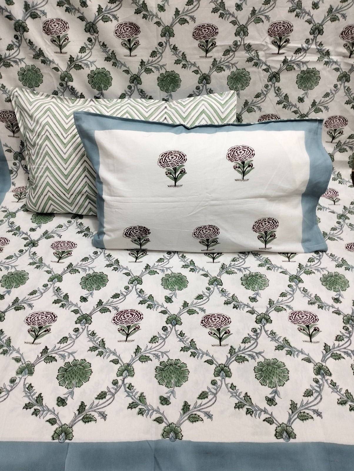 Cotton Handblock bedsheet - Hastkala - King Size