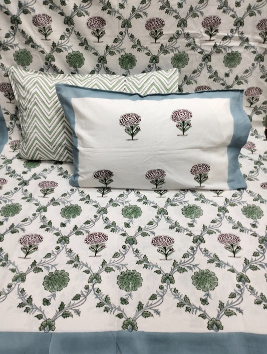 Cotton Handblock bedsheet - Hastkala - King Size