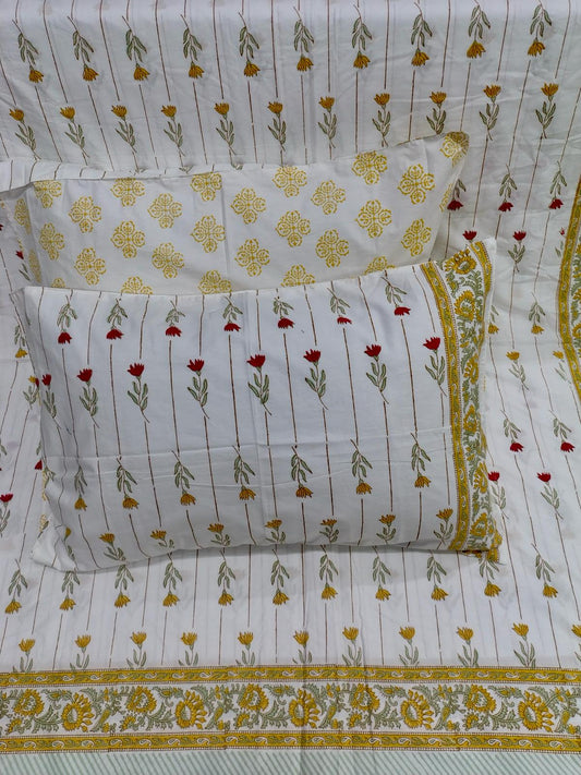 Cotton Handblock bedsheet - Hastkala - King Size