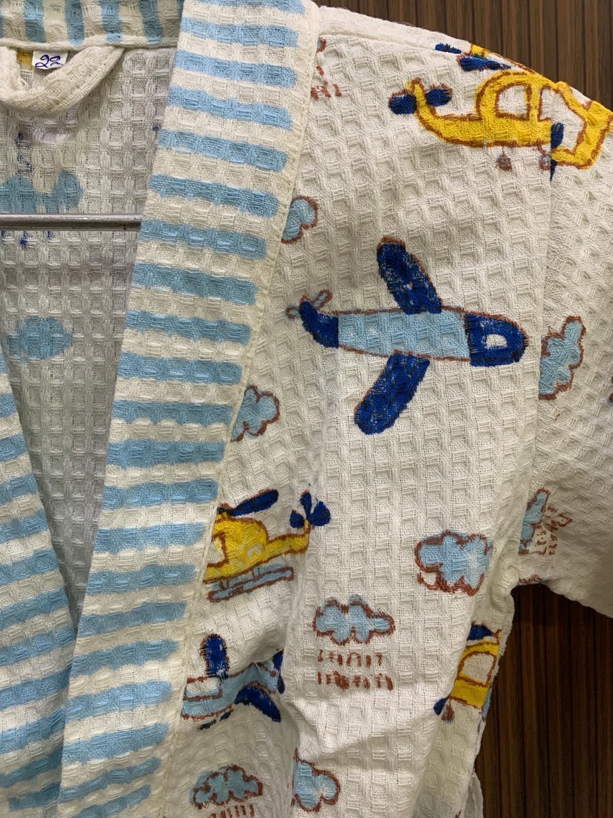 Helicopter - Kids Waffle Cotton Bathrobe